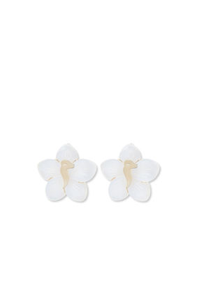Oula Letter M Earrings, 18k Yellow Gold & Mother Of Pearl